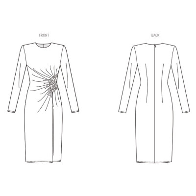 Střih Vogue 1981 nabírané zavinovací šaty, Badgley Mischka