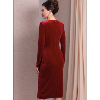 Střih Vogue 1981 nabírané zavinovací šaty, Badgley Mischka