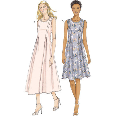 Střih Vogue 9236 áčkové šaty bez rukávů