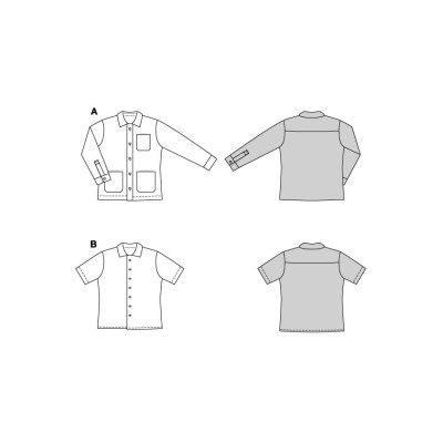 Střih Burda 5842, návod k šití: pánská košile, pánská svrchní košile, lněná košile