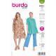 Střih Burda 5841, návod k šití: košilové šaty, tunika