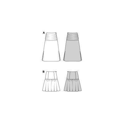 Střih Burda 5837, návod k šití: dlouhá sukně, sukně s volánem