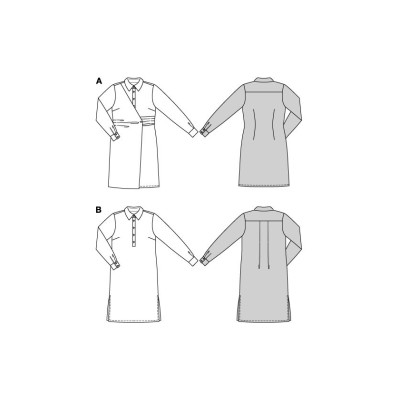 Střih Burda 5826, návod k šití: košilové šaty, zavinovací košilové šaty
