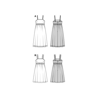 Střih Burda 5821, návod k šití: empírové šaty na ramínka, maxi šaty