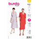 Střih Burda 5820, návod k šití: pouzdrové šaty, šaty s volánky, boho šaty