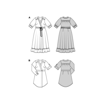 Střih Burda 5819, návod k šití: zavinovací šaty
