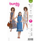 Střih Burda 5810, návod k šití: šaty se zavazovacími ramínky, maxi šaty, mušelínové šaty