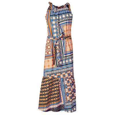 Střih Burda 5810, návod k šití: šaty se zavazovacími ramínky, maxi šaty, mušelínové šaty