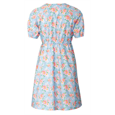 Střih Burda 5803, návod k šití: zavinovací šaty s gumou v pase, halenkové šaty