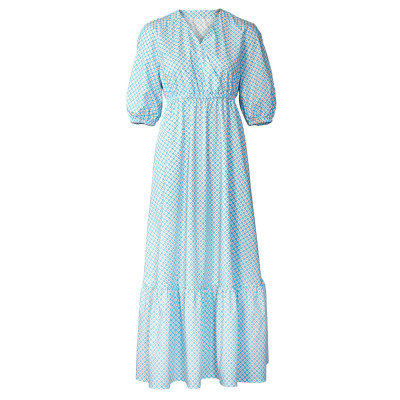 Střih Burda 5803, návod k šití: zavinovací šaty s gumou v pase, halenkové šaty