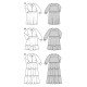 Střih Burda 5802, návod k šití: košilové šaty, nabírané šaty
