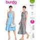 Střih Burda 5813, návod k šití: šaty na ramínka s volánky, balonové šaty