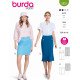 Střih Burda 5825, návod k šití: úzká sukně s tvarujícím pasem, mini sukně