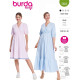 Střih Burda 5803, návod k šití: zavinovací šaty s gumou v pase, halenkové šaty