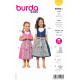Střih Burda 9230, návod k šití: krojové šaty pro dívky, folklórní halenka, zástěrka