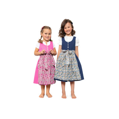 Střih Burda 9230, návod k šití: krojové šaty pro dívky, folklórní halenka, zástěrka