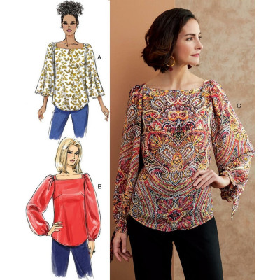 Střih Butterick 6711 halenka s hranatým výstřihem