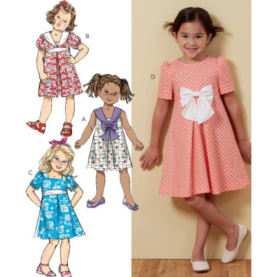 Střih Butterick 6886 dívčí áčkové šaty