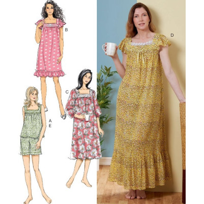Střih Butterick 6883 noční košile, pyžamo