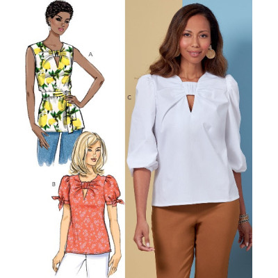 Střih Butterick 6876 halenka s V-výstřihem