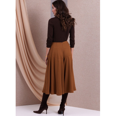 Střih Vogue 1987 culottes, kalhotová sukně, rozšířená sukně, midi sukně