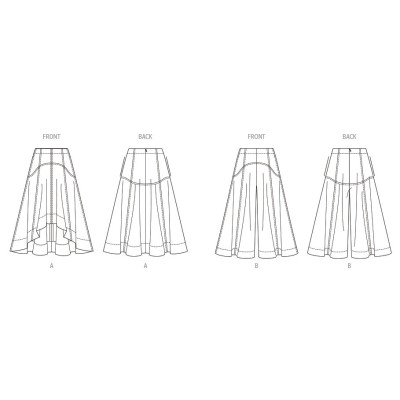 Střih Vogue 1987 culottes, kalhotová sukně, rozšířená sukně, midi sukně