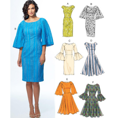 Střih Vogue 9239 pouzdrové šaty, šaty s rozšířenou sukní