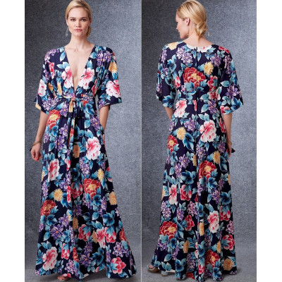 Střih Vogue 1735 šaty s výstřihem, dlouhé šaty