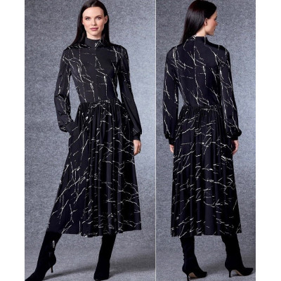 Střih Vogue 1721 šaty s nabíranou sukní, Guy Laroche