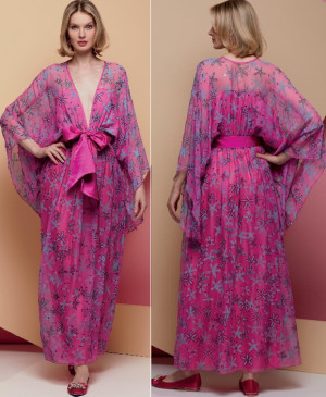 Střih Vogue 1627 maxi šaty, Zandra Rhodes