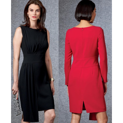 Střih Vogue 1675 šaty s lodičkovým výstřihem, šaty s drapé, Tom and Linda Platt