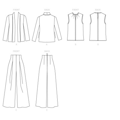 Střih Vogue 1620 kalhotový kostýmek, top bez rukávů, Tom and Linda Platt