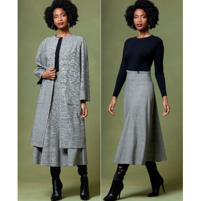 Střih Vogue 1646 kabát bez podšívky, sukně, Rachel Comey