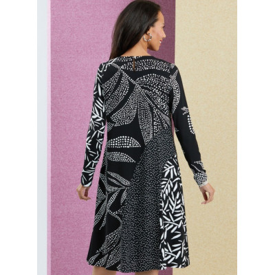 Střih Butterick 6959 tričkové šaty s asymetrickými švy