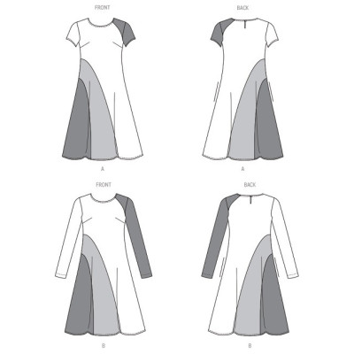 Střih Butterick 6959 tričkové šaty s asymetrickými švy