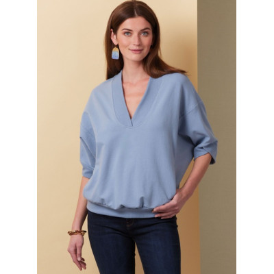 Střih Butterick 6996 volná mikina přes hlavu, volný top