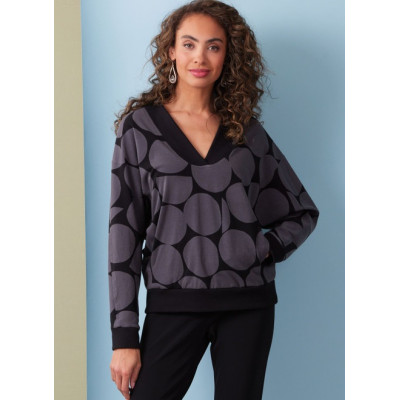 Střih Butterick 6996 volná mikina přes hlavu, volný top