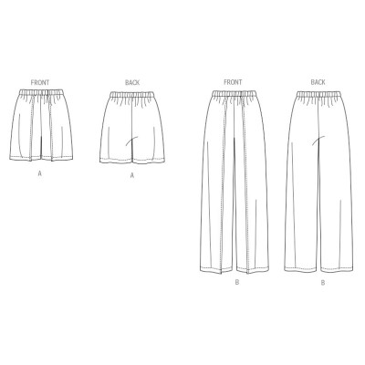 Střih Butterick 7000 zavinovací kalhoty s gumou v pase, šortky