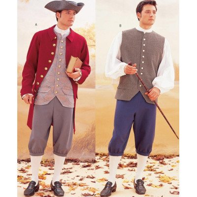 Střih Butterick 3072 pánský historický kabát, vesta, košile, kalhoty a klobouk