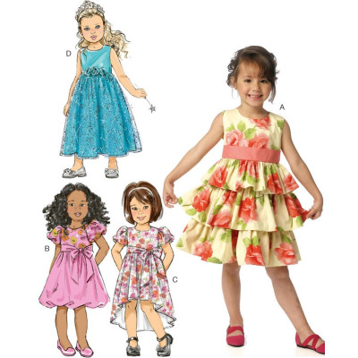 Střih Butterick 6161 dětské empírové šaty, balonové šaty