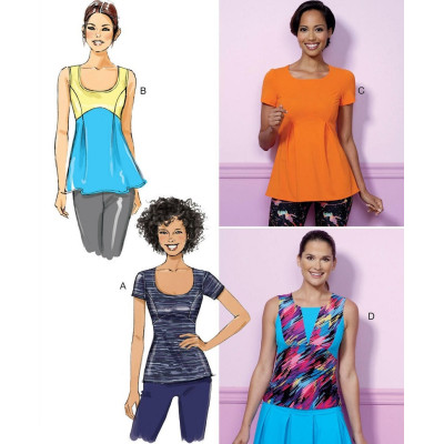 Střih Butterick 6458 funkční tričko, sportovní tričko, sportovní tílko