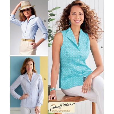 Střih Butterick 6842 košile, košile bez rukávů