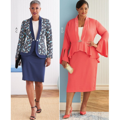 Střih Butterick 6821 dámský kostýmek, sako, rovná sukně