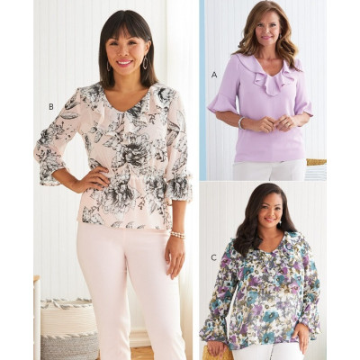 Střih Butterick 6814 halenka s volány