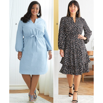 Střih Butterick 6806 halenkové šaty s gumou v pase