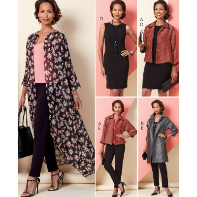 Střih Butterick 6802 pouzdrové šaty, kalhoty, sako, kabátek, přehoz