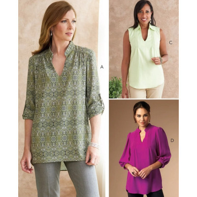 Střih Butterick 6801 halenka se stojáčkem