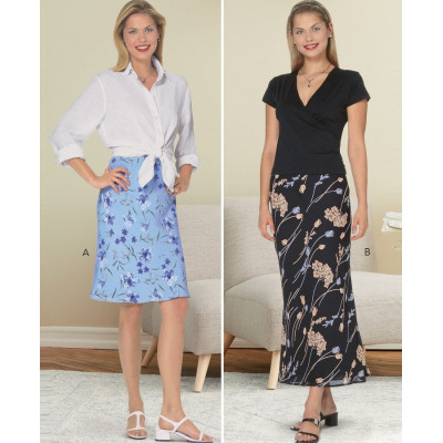 Střih Butterick 6799 zvonová sukně s gumou v pase, dlouhá sukně