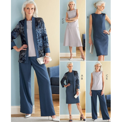 Střih Butterick 6796 pouzdrové šaty, sako, top, sukně, kalhoty