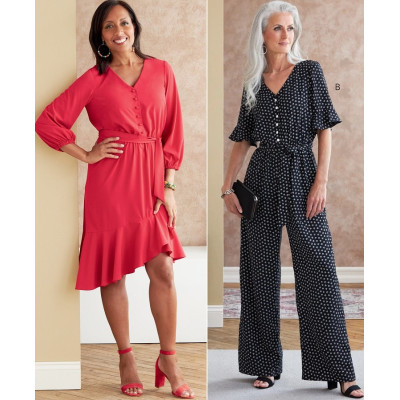 Střih Butterick 6779 šaty s volánky, overal